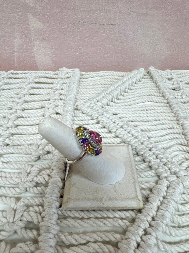 Sterling Pear Semi Precious Ring