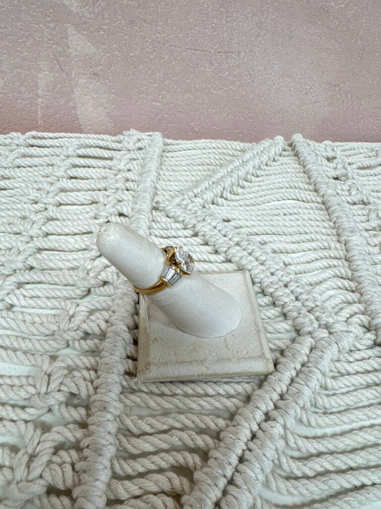 14k CZ Pear Shape Ring