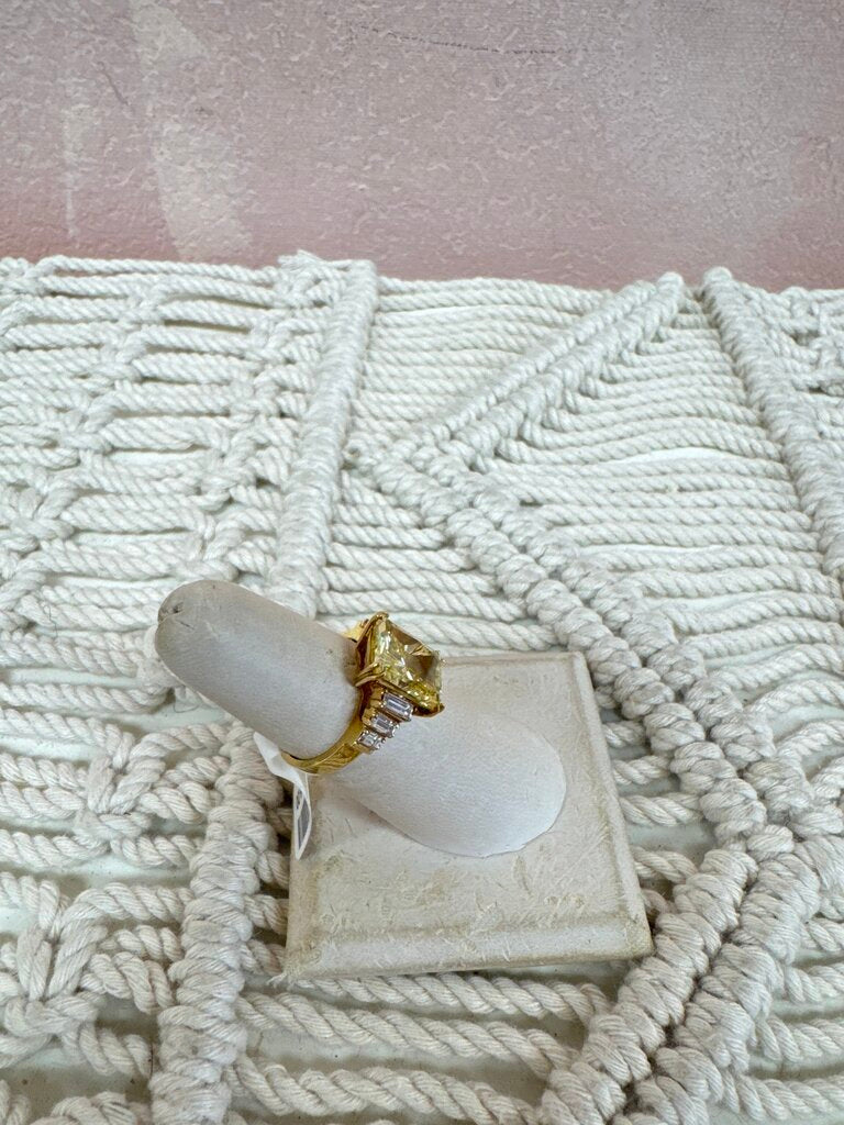 14k Yellow Princess Cut Ring