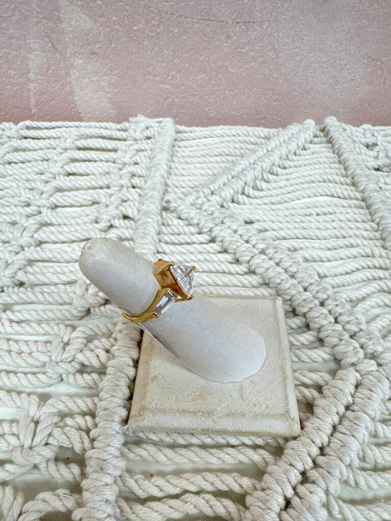 14k CZ Triangle Ring