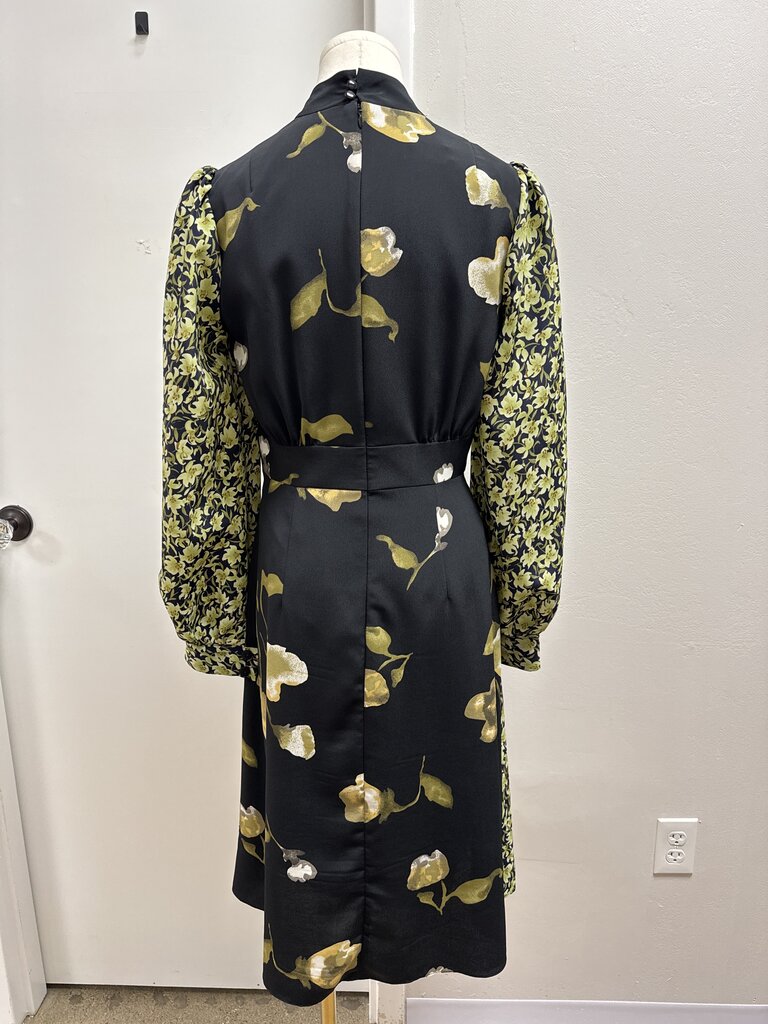 Stogova Green Printed Mock Neck Dress