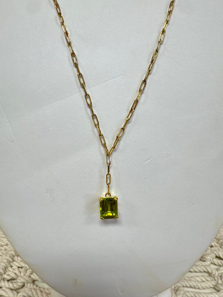 925 Peridot Pendant Necklace