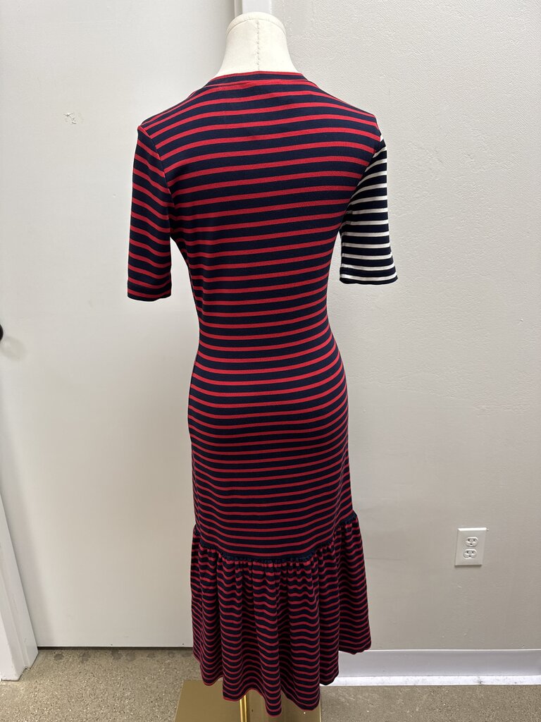 Cynthia Rowley Blue and Red Striped Maxi Dress NWT