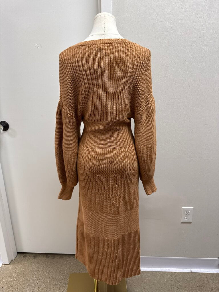 Staud Camel Knit Sweater Dress NWT