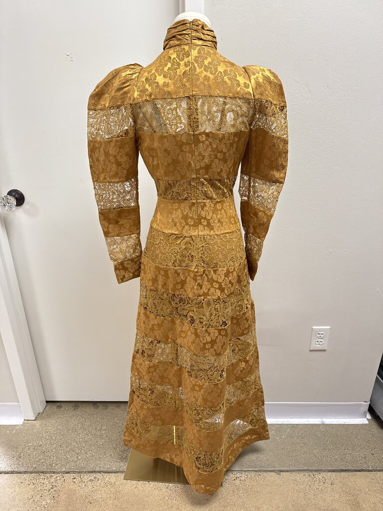 Alemais Camel Lace and Brocade Maxi Dress