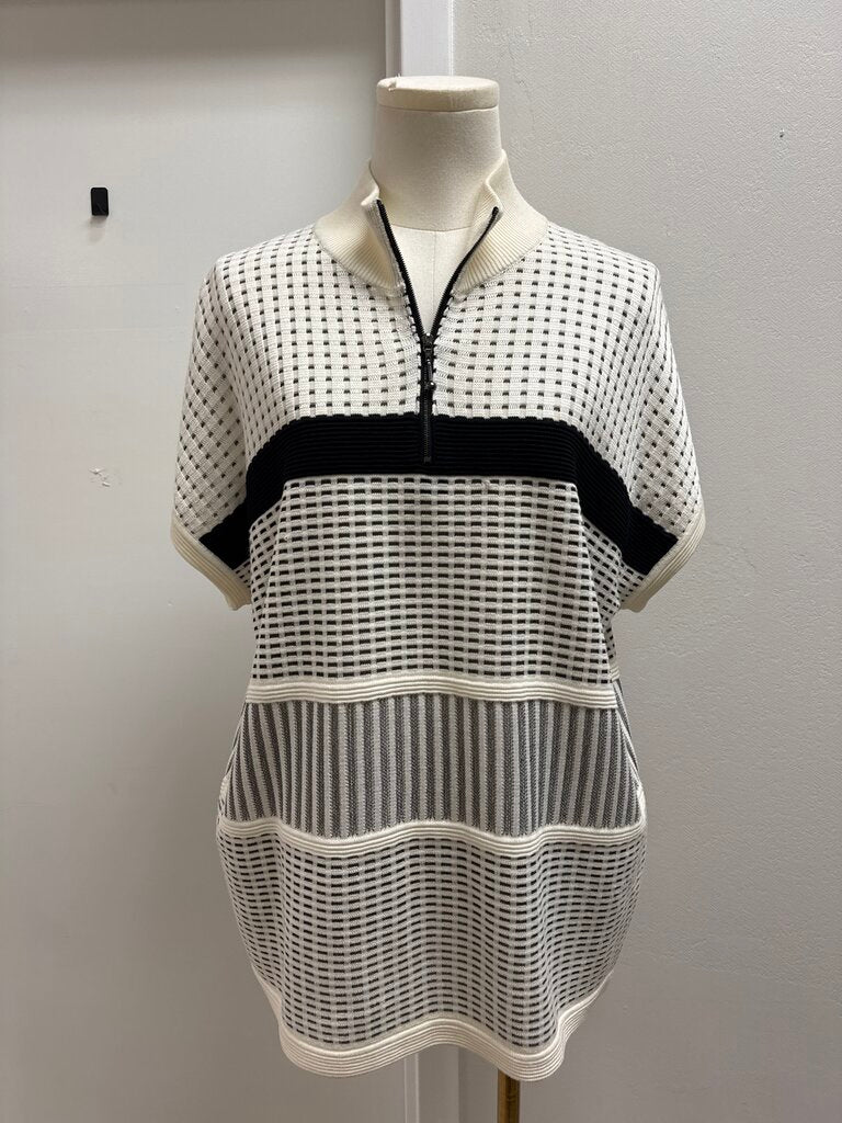 St John Black and White Knit Tunic