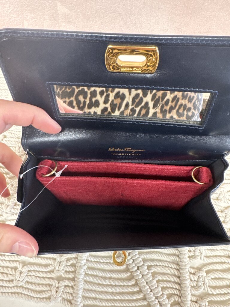 Ferragamo Blue Small Clutch w/Box