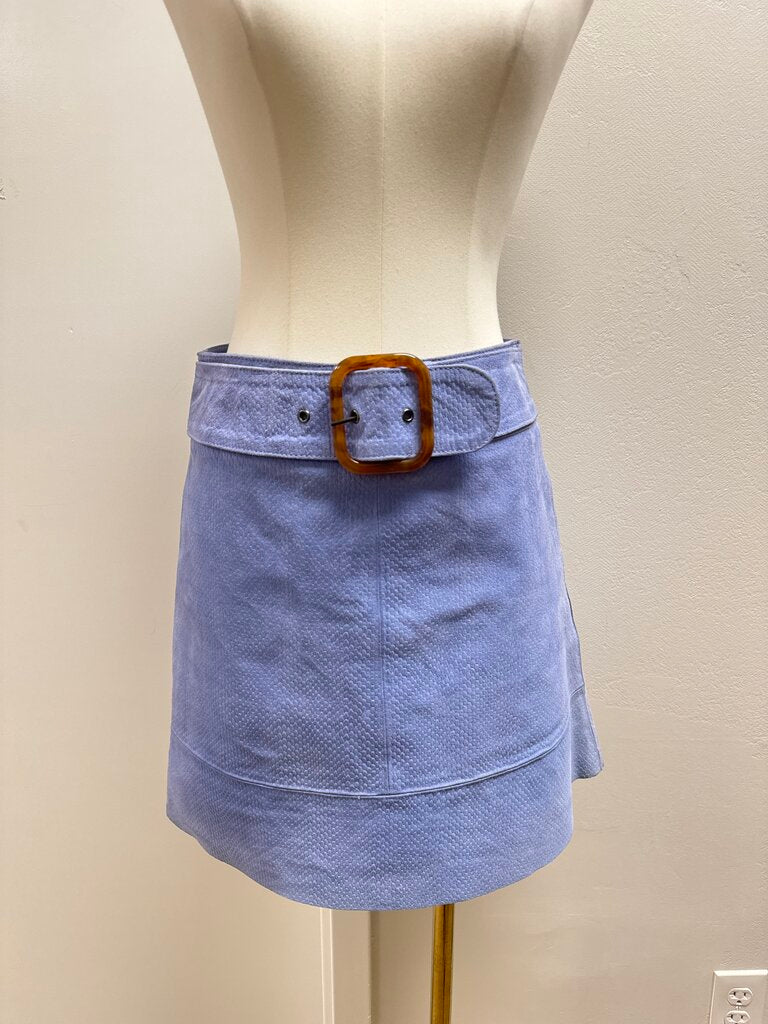 Anthropologie Periwinkle Leather Sueded Mini Skirt