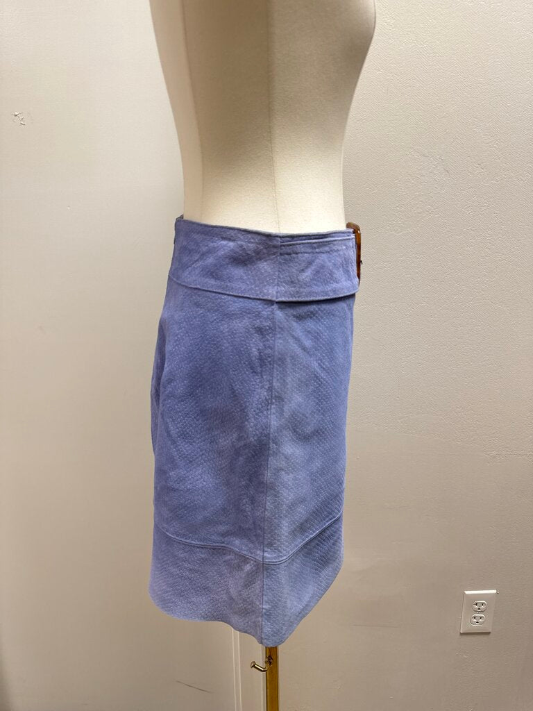 Anthropologie Periwinkle Leather Sueded Mini Skirt