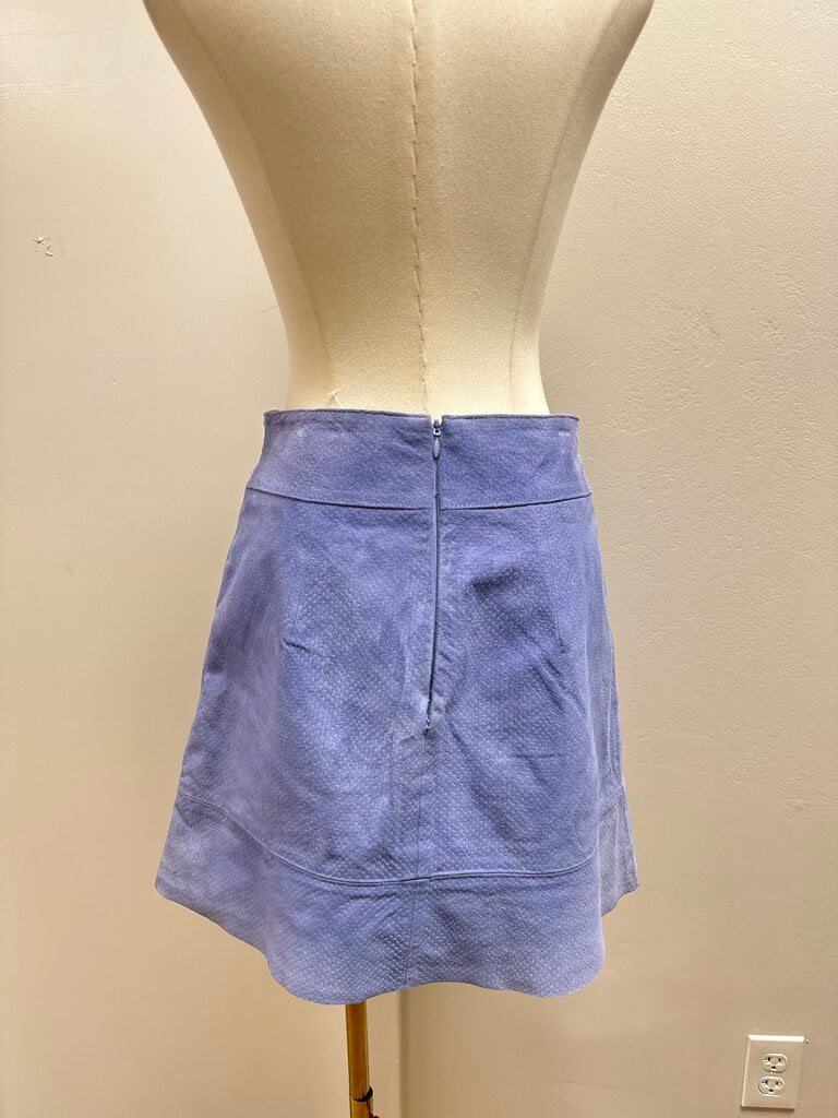 Anthropologie Periwinkle Leather Sueded Mini Skirt