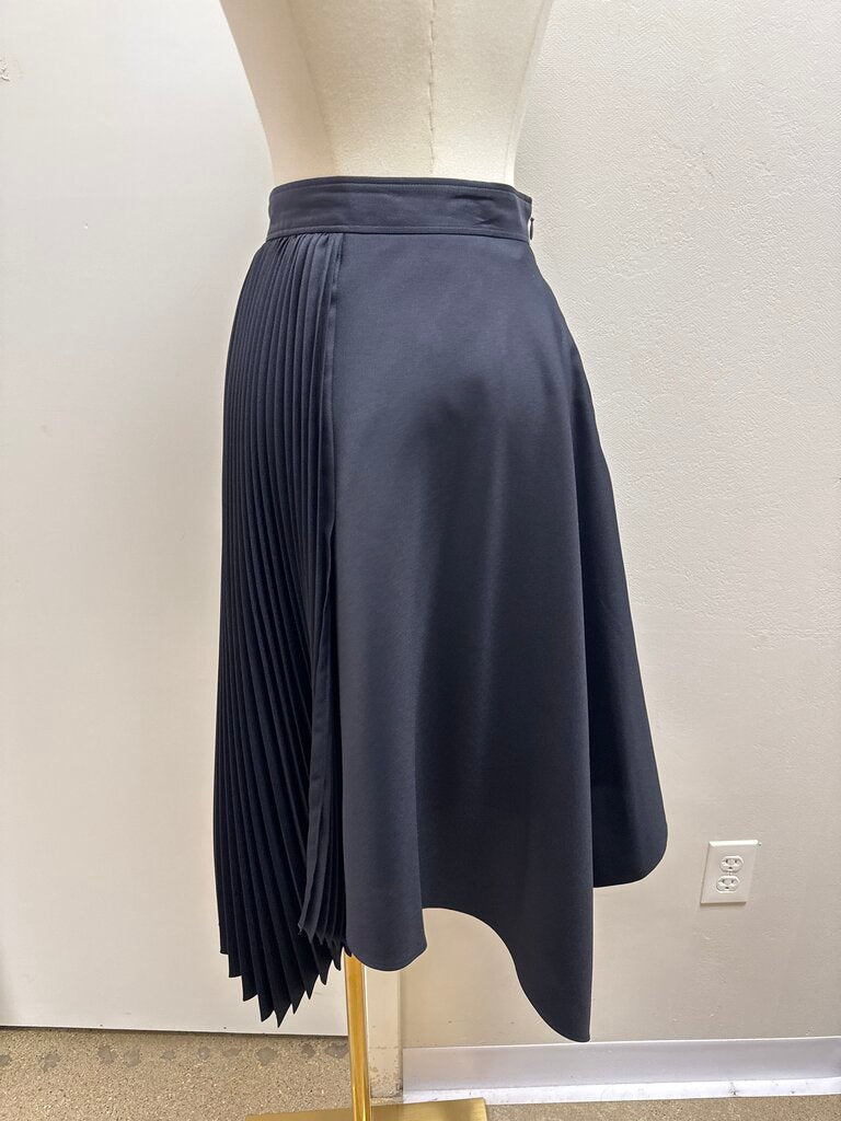Adeam Black Pleated Midi Skirt