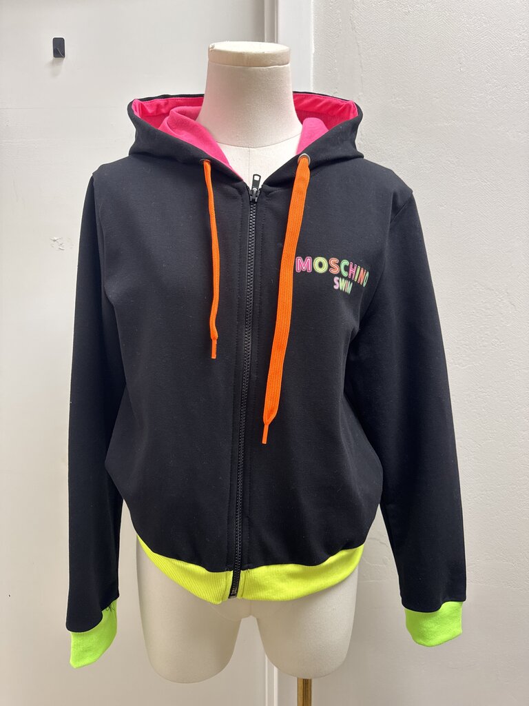 Moschino Swim Black Zip Up Jacket