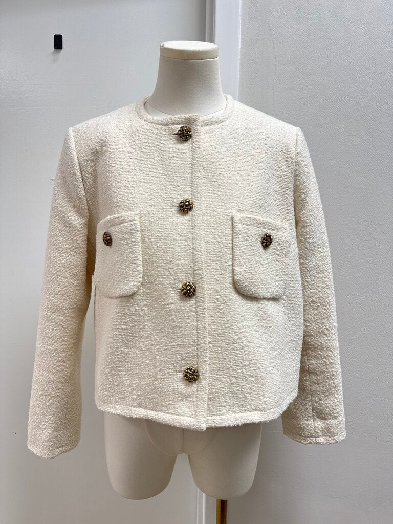 ba&sh Cream Tweed Blazer