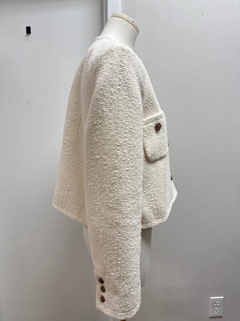 ba&sh Cream Tweed Blazer