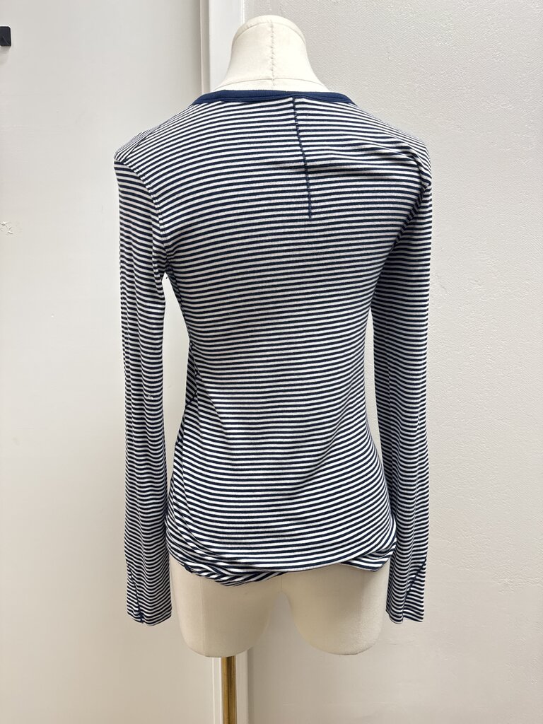 Lululemon Blue and White Striped Tee