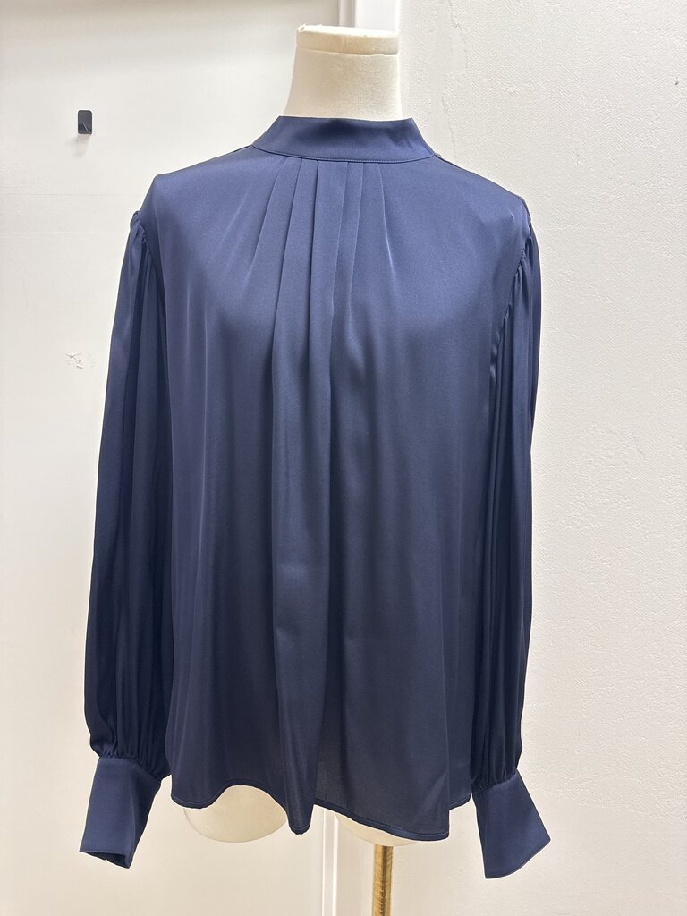 Elie Tahari Navy Silk Blouse