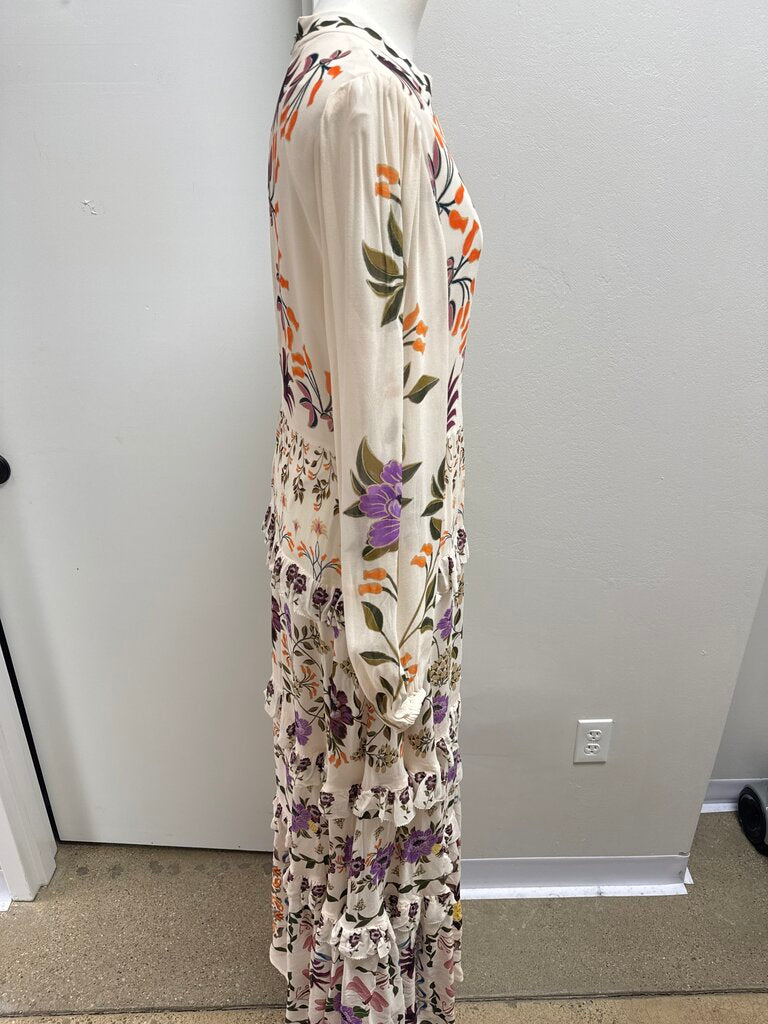 Farm Rio Cream Floral Maxi Dress NWT