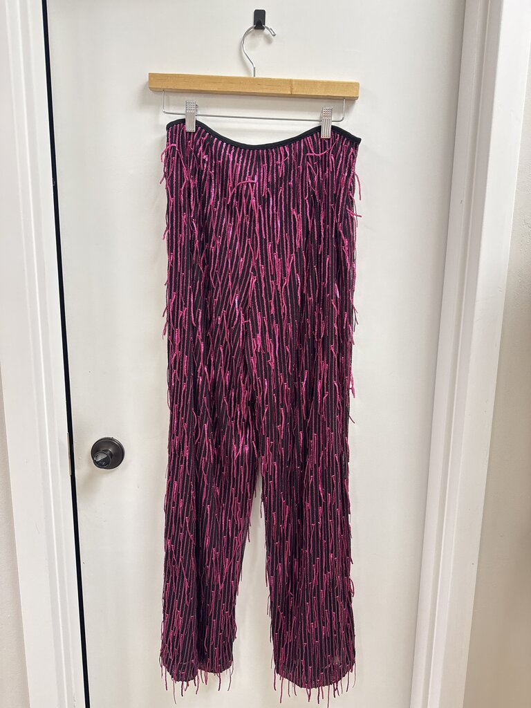 Maeve Black and Pink Sequin Pant NWT
