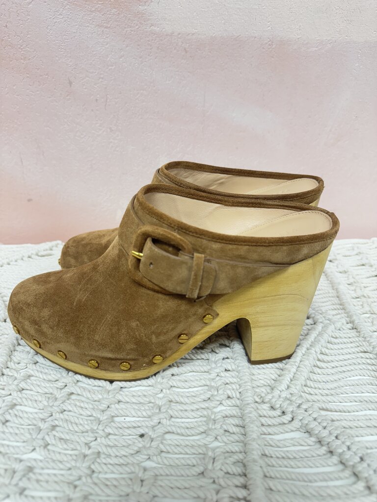 Veronica Beard Tan Suede Clog