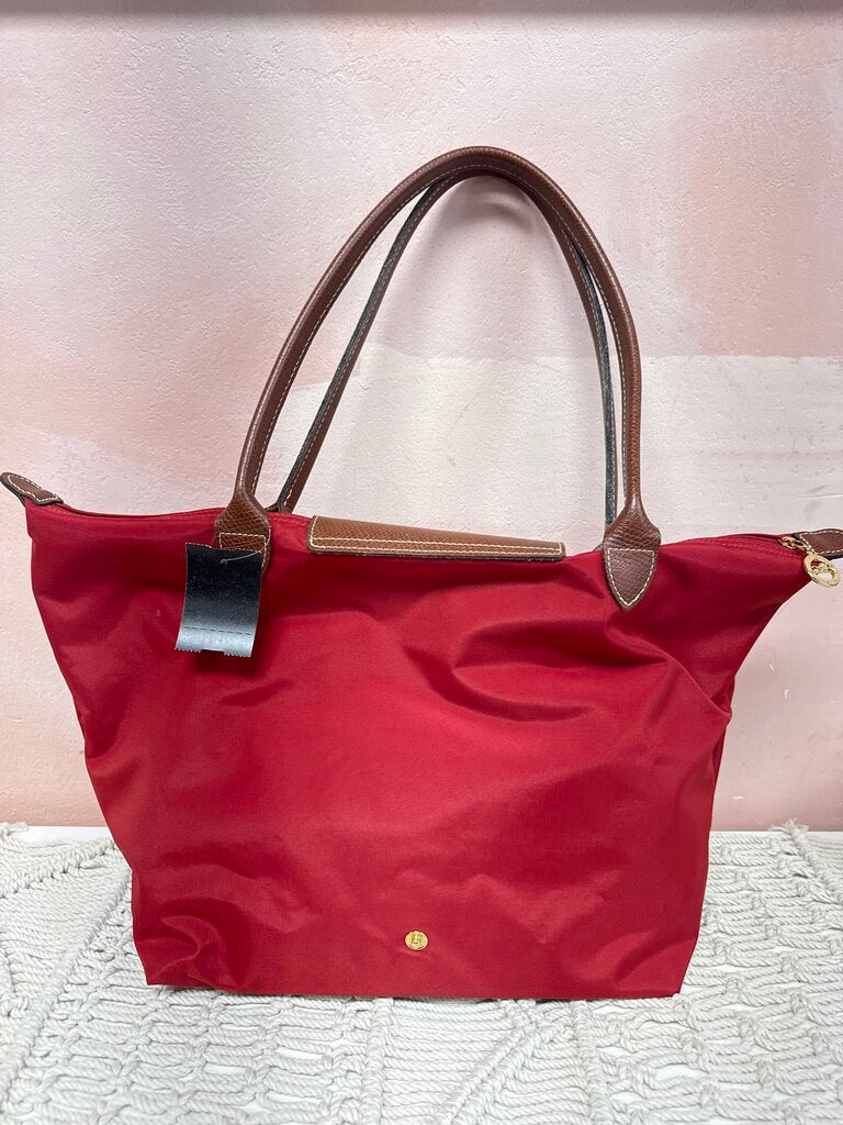 Longchamp Red Le Pliage Tote