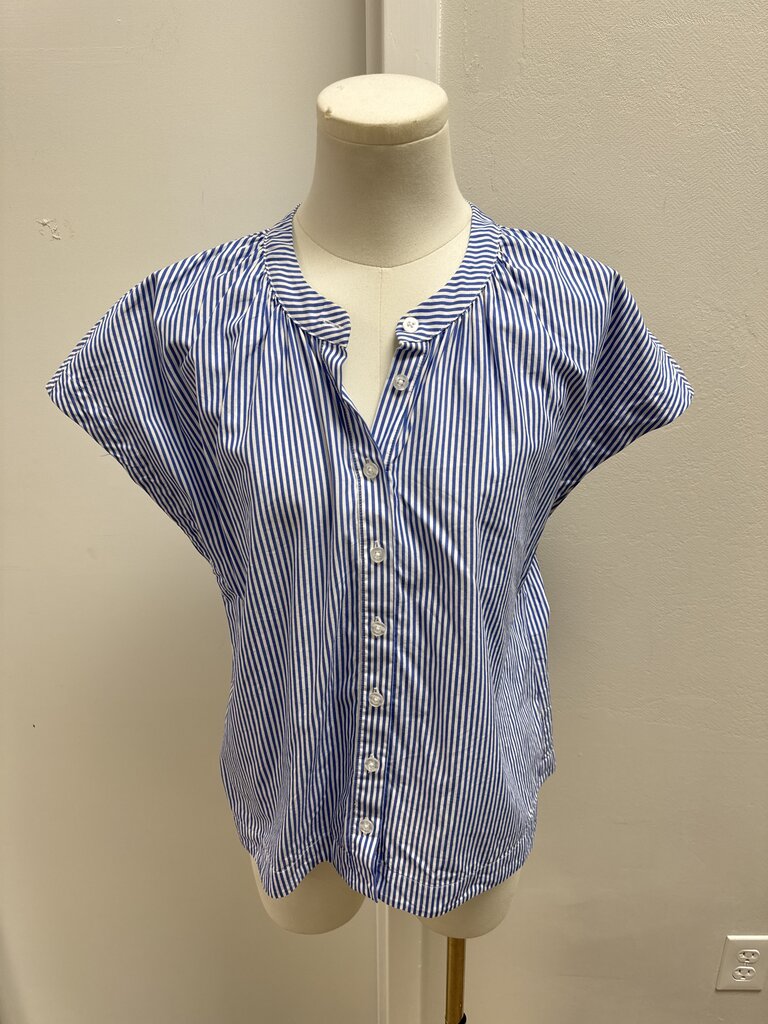 Evereve Blue and White Striped Top