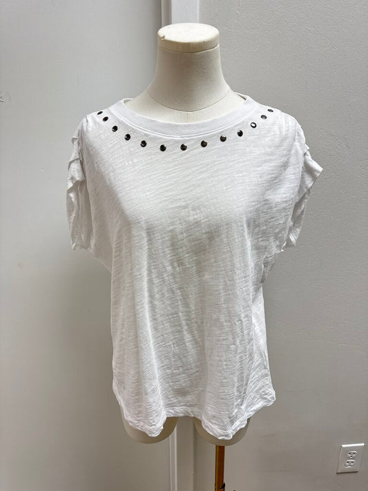 Evereve White Studded Tee