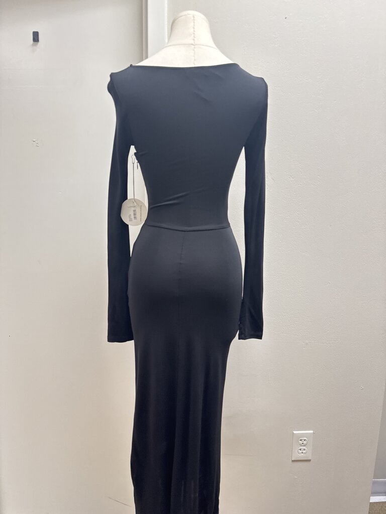 Staud Black Ruched Front Maxi Dress NWT