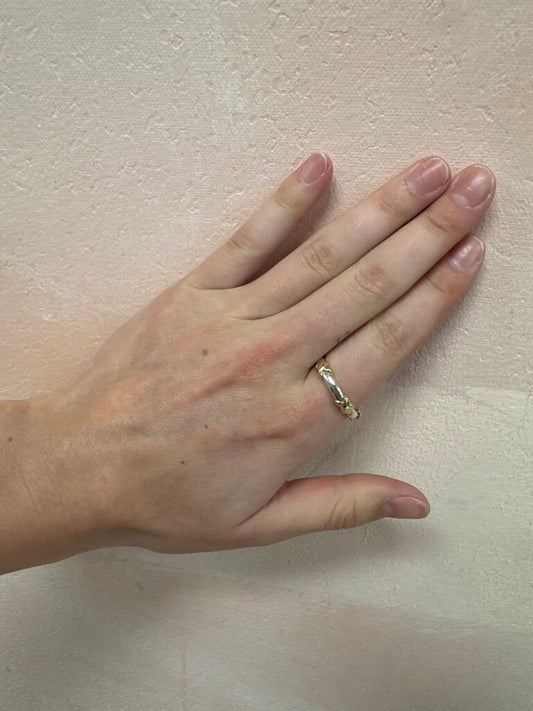 Tiffany & Co Silver and Gold X Band w/Box and Bag