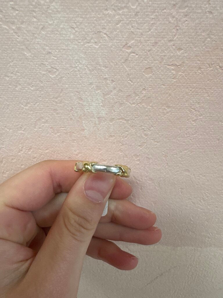 Tiffany & Co Silver and Gold X Band w/Box and Bag