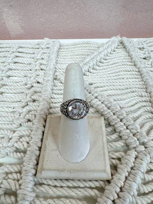 Sterling and Crystal Ring