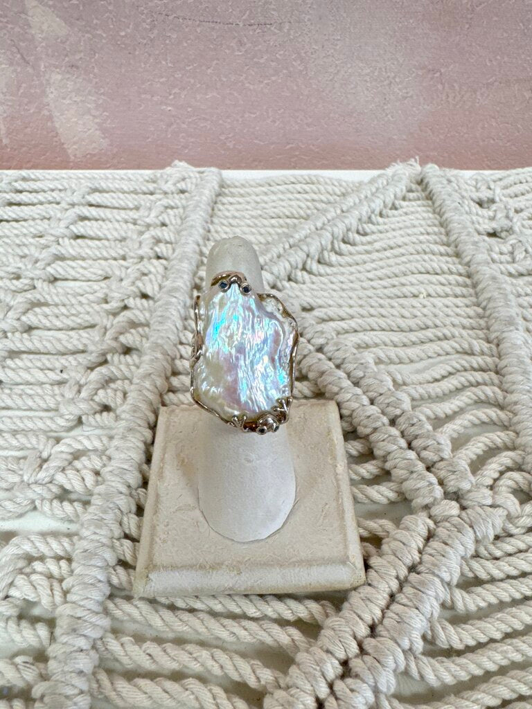 Sterling and Pearl Ring