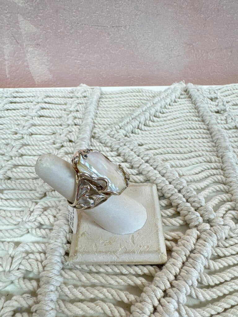 Sterling and Pearl Ring