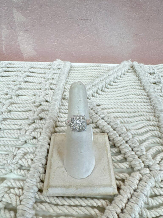 Sterling and Pave Ring