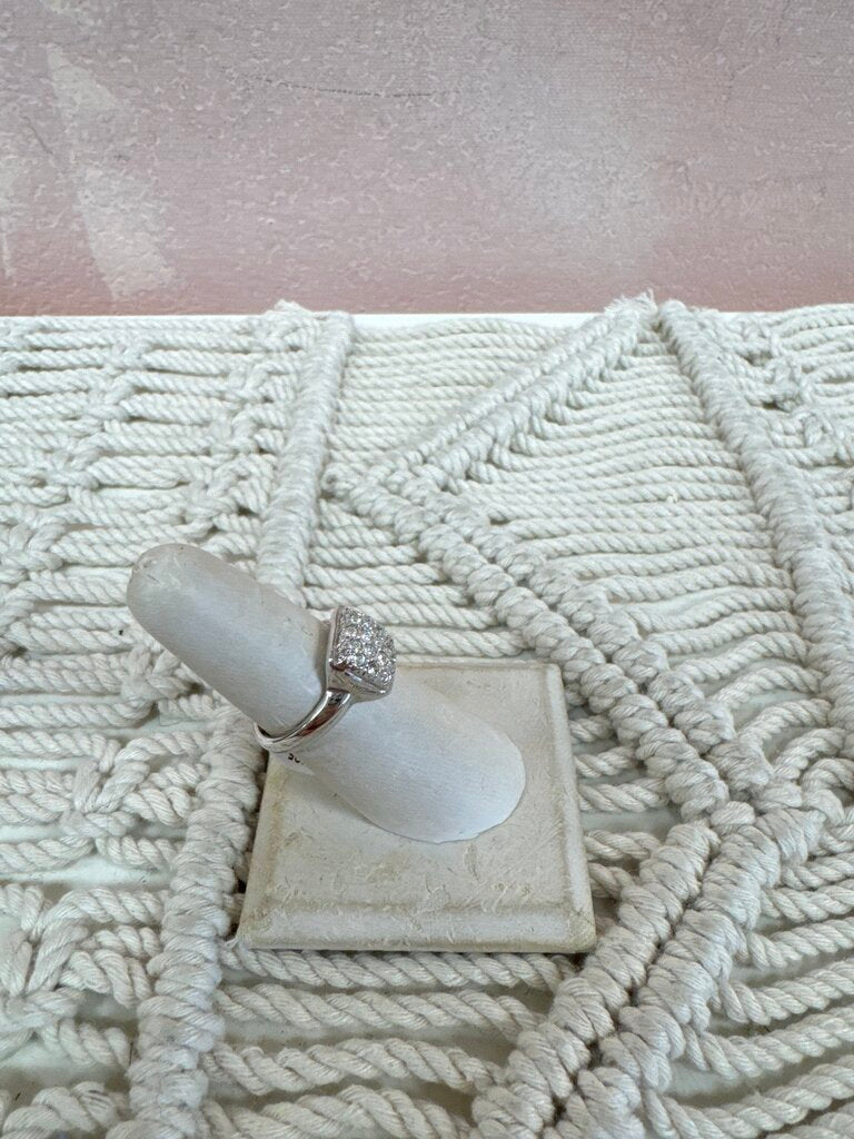 Sterling and Pave Ring