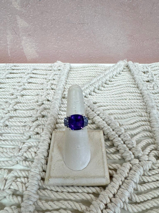 Sterling and Amethyst Stone Ring
