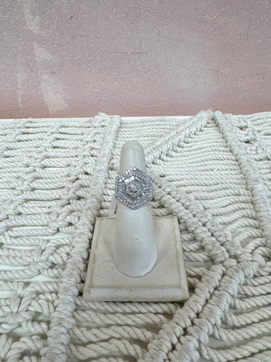 Sterling and Diamond Art Deco Ring