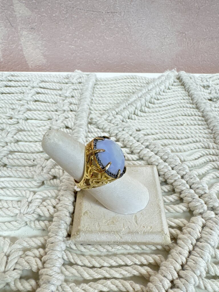 Sterling and Moonstone Cocktail Ring