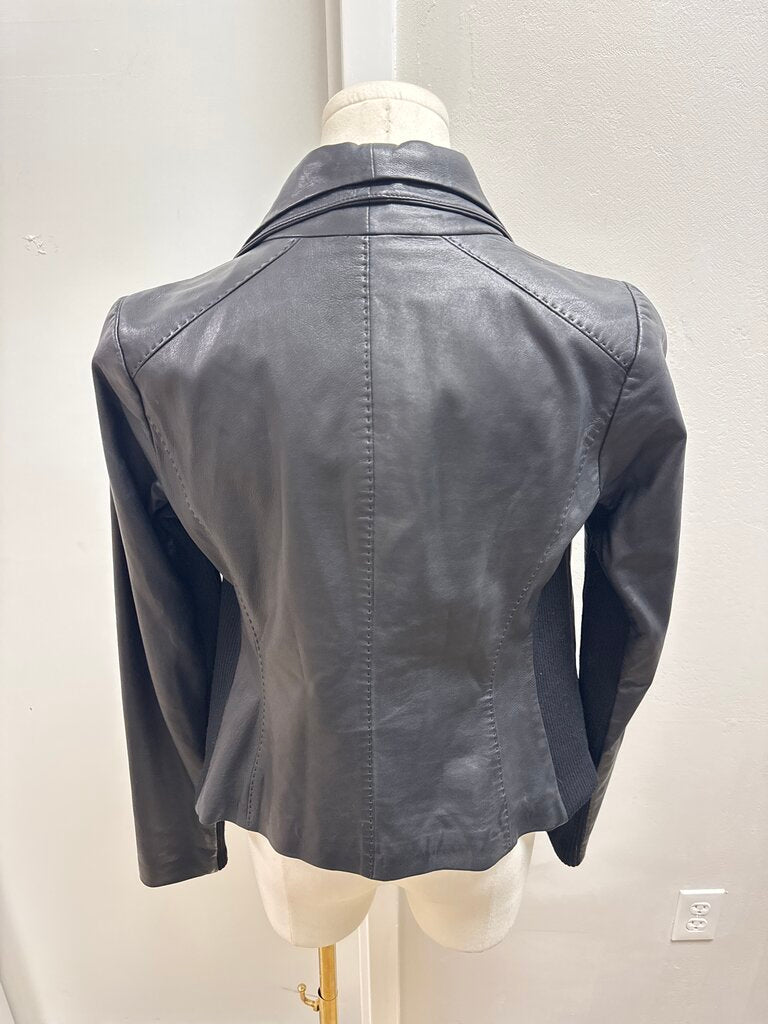 Vince Black Leather Moto Jacket