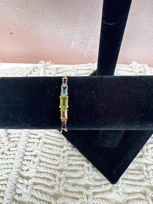 Sterling and Semi Precious Rainbow Bracelet
