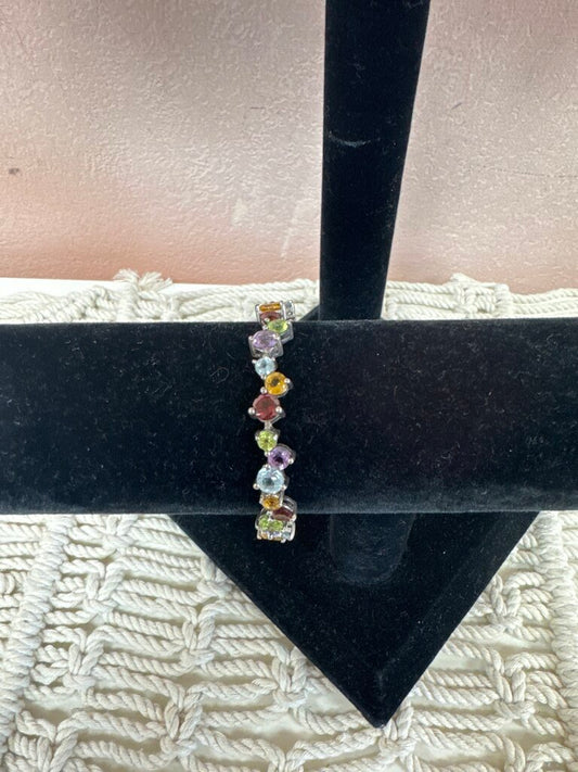 Sterling and Semi Precious Tennis Style Bracelet