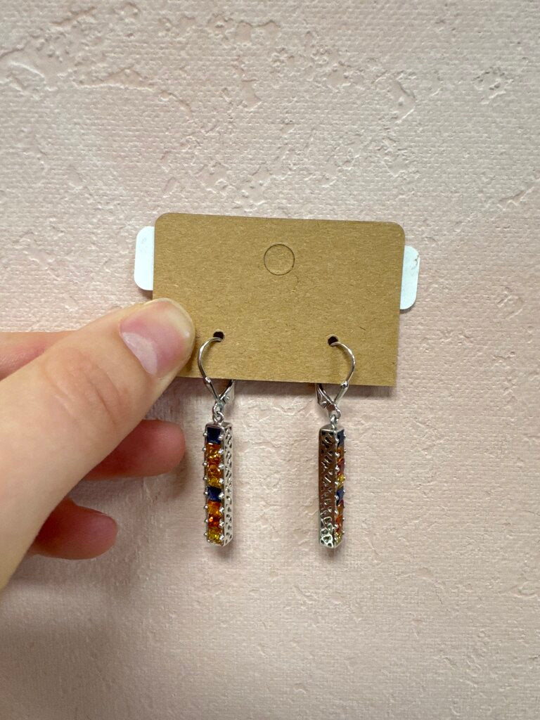 Sterling and Semi Precious Drop Rainbow Earring