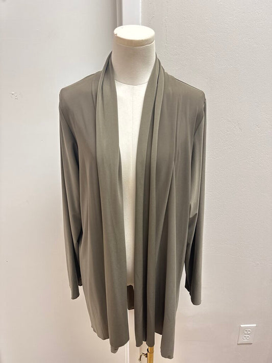 Sun Kim Olive Open Cardigan