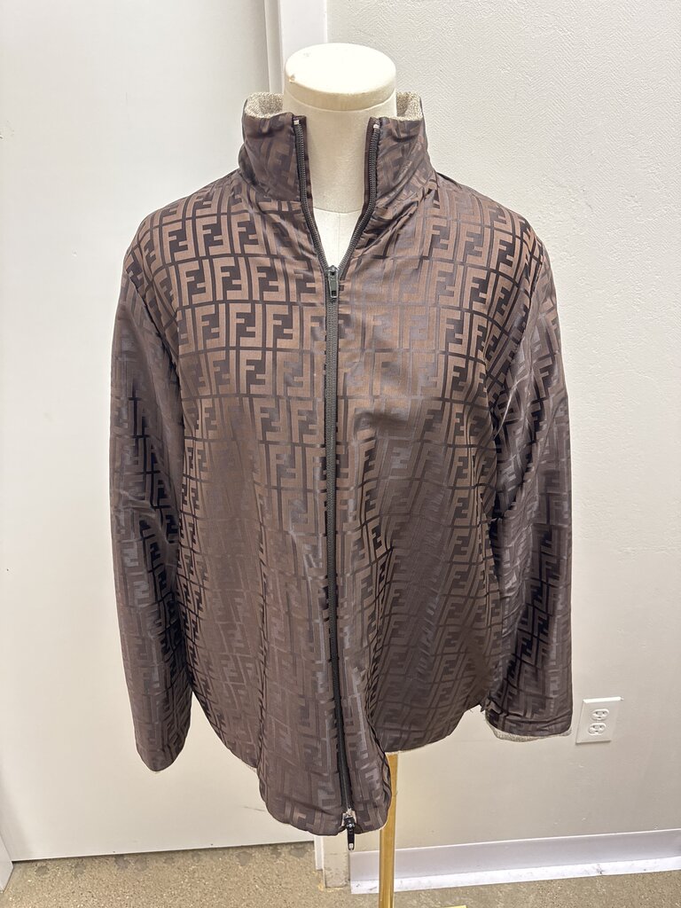 Fendi Wool Logo Reversible Bomber Jacket