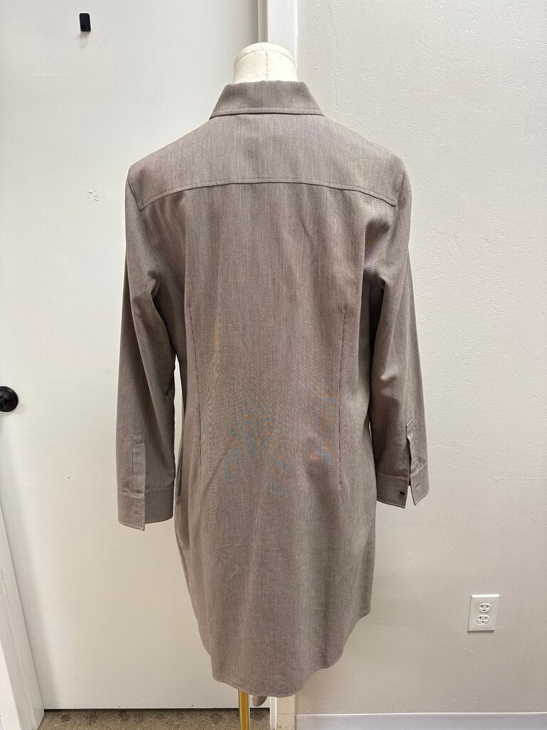 Akris Brown Tie Front Shirt Dress