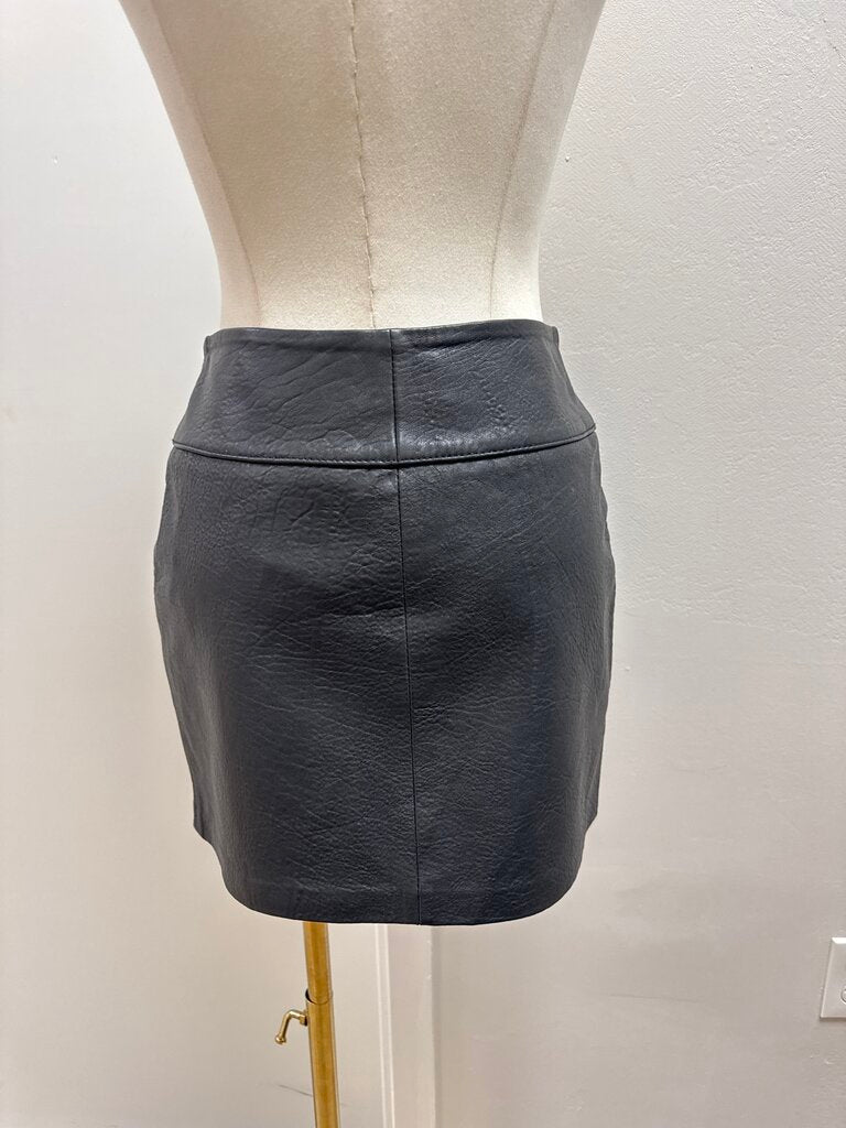 Zadig & Voltaire Black Leather Biker Mini Skirt NWT