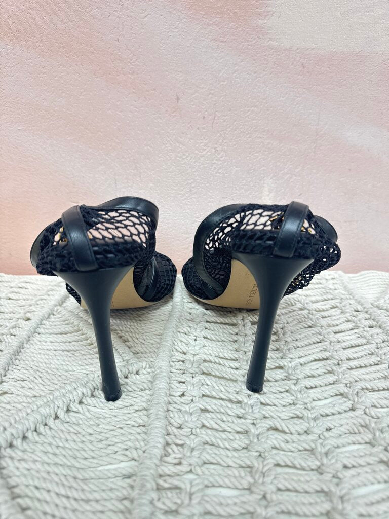 Bottega Black Mesh and Chain Pump