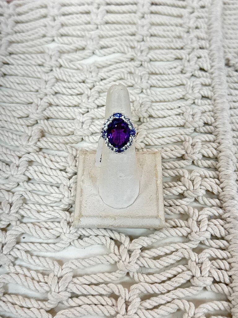 Sterling and Amethyst Cocktail Ring