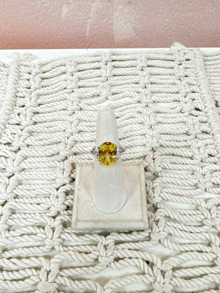Canary Yellow CZ Diamond Engagement Ring