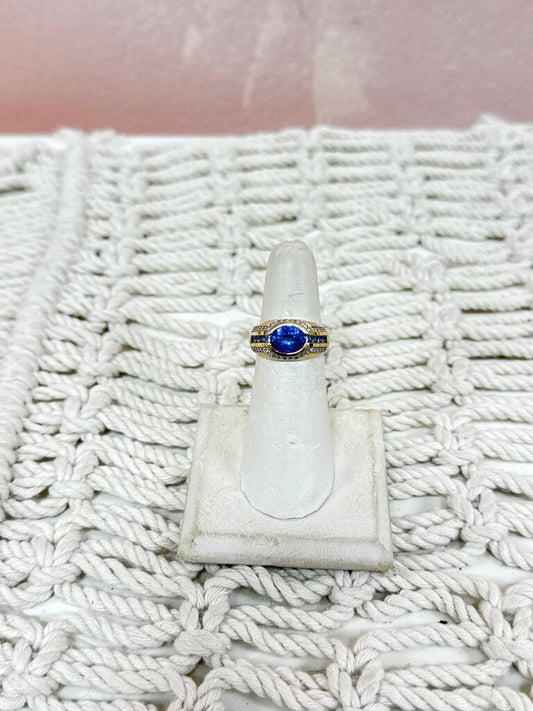 *(39)14k Tanzanite and Diamond Ring