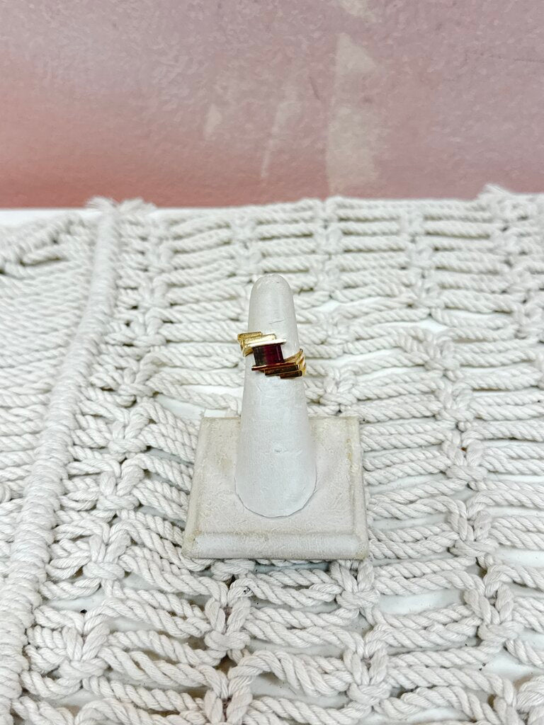 *(27)14k Bi Colored Tourmaline Ring